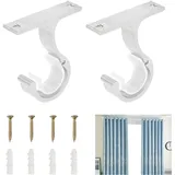 2 Stück Vorhangstangen Halterungen für 20-28 mm Durchmesser, Robuste Aluminiumlegierung Gardinenstangen Halterung, Verstellbare Gardinenstange Deckenmontage Mit Schrauben