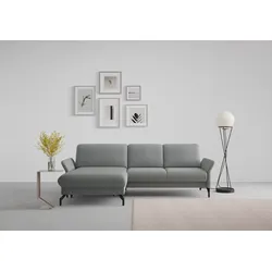 Ecksofa SIT & MORE "Fashion L-Form", grau, B:253cm H:84cm T:165cm, Sofas, wahlweise mit Kopfteilverstellung und Vorziehsitz, motorisch