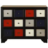 JVmoebel Apothekerschrank Apotheken-Kommode aus massivem Holz mit Schubladen (Apothekerschrank) Made in Europa schwarz