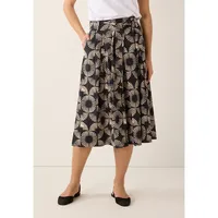 More & More A-Linien-Rock Damen Bedruckt Beige/Schwarz 34