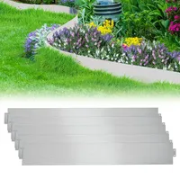 Ikodm Rasenkante Metall 10m-10 stück 15cm Verzinkt Mähkante Metall Anpassbare Flexibel Beetumrandung Beeteinfassung für Gartenpflanzen Gemüseanbau Floral, Silber