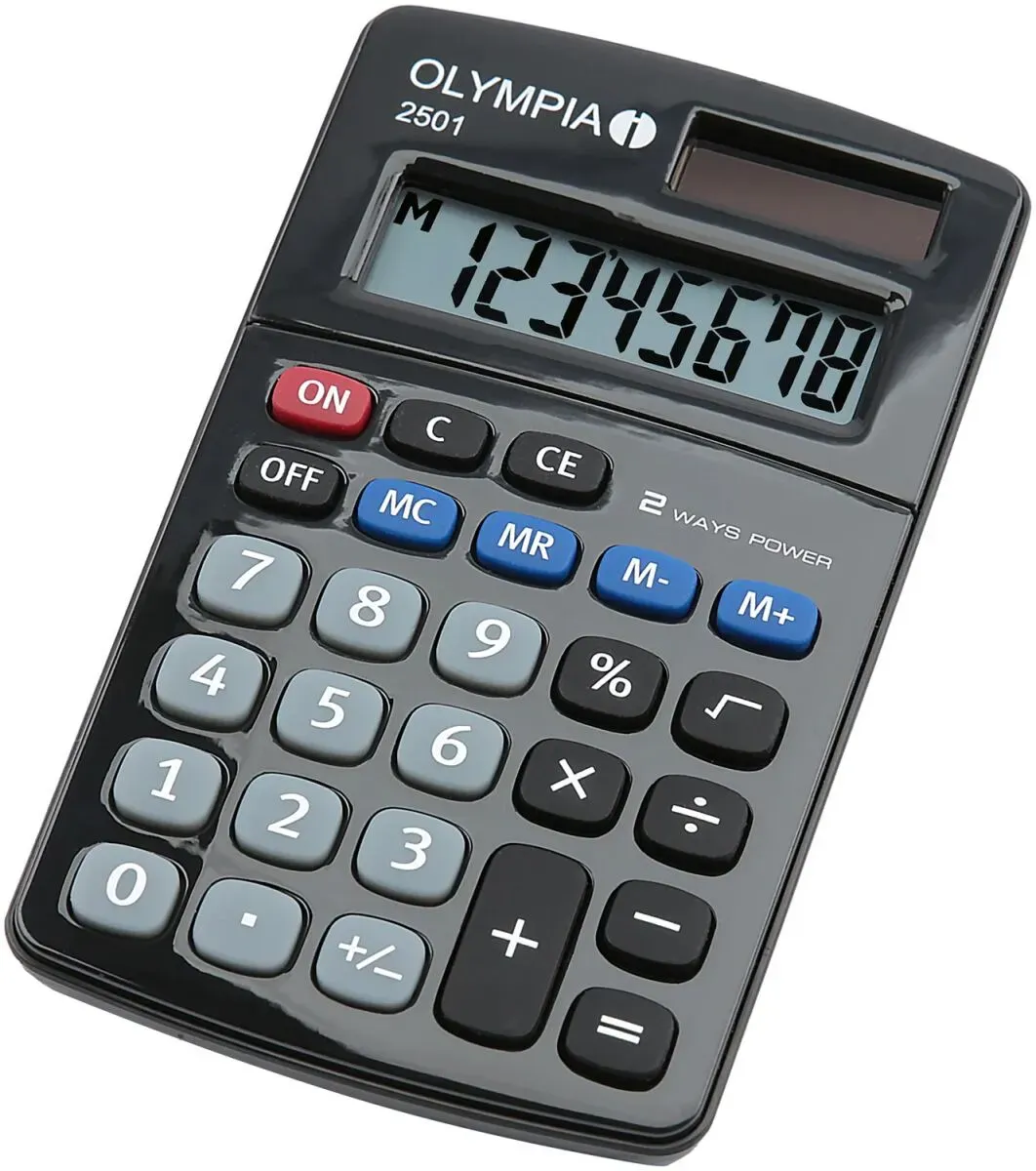Olympia 2501 Taschenrechner Desktop Einfacher Taschenrechner Schwarz, Blau, Grau