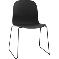Visu Sled Stuhl schwarz auf Stahlbeinen