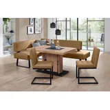 K+W Komfort & Wohnen Essgruppe K+W KOMFORT & WOHNEN "Spider II", braun (cognac 71,), B:165cm H:88cm T:50cm, Sitzmöbel-Sets, Essgruppe, langer Schenkel wahweise in 2 Breiten, 2 Freischwinger, 1 Tisch