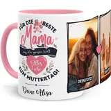 Tassenliebling® Tasse Mama mit Fotos und Sprüchen und Namen personalisiert - Für die beste Mama - Fototasse mit eigenen Bildern selbst gestalten - Muttertagsgeschenk