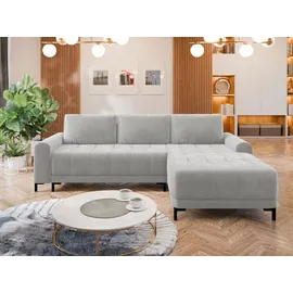 Mirjan24 Ecksofa Aris L, mit Bettkasten und Schlaffunktion, Wohznimmer Sofa (Farbe: Velo 633, Seite: Rechts) | Beige