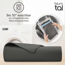 Blumtal Kühldecke 120x100 cm - Sommerdecke Bambus Viskose - Oeko-TEX zert. & kühlende Decke als Sofadecke Sommer/Reisedecke – Kühldecke Bett, - Dunkelgrau