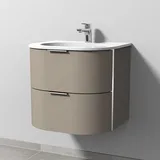 Sanipa Waschtischunterschrank 2 Auszüge 52,2 x 58,4 x 51,4 cm Sandgrau Matt