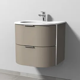 Sanipa Waschtischunterschrank 2 Auszüge 52,2 x 58,4 x 51,4 cm Sandgrau Matt