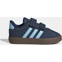 Sneaker ADIDAS SPORTSWEAR "VL COURT 3.0", Mädchen, Gr. 27, night indigo, clear sky, gum5, Leder, Synthetik, Schuhe Sneaker, für Kinder, inspiriert vom Design des adidas samba