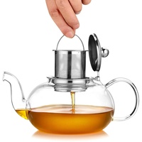 Artcome 1000 ml / 34 Unzen Glas Teekanne mit Entfernbar Seib, Borosilicate Glas Teebereiter auf Stove Glaskanne