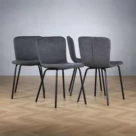 Idimex Esszimmerstühle, Schwarz, Textil, Mode, 43x80x50 cm, Esszimmer, Stühle, Esszimmerstühle, Vierfußstühle