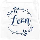 SpecialMe Personalisierte Kinderschürze mit Namen Mädchen Jungen Wunschname Kochschürze/Backschürze Kinder weiß-blau 3-6 Jahre - 3-6 Jahre