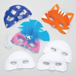 Beflockte Halbmasken (pro Set 8) Bastelsets