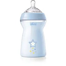 Chicco Natural Feeling Anti-Kolik Babyflasche 6+ Monate 330 ml, Babyfläschchen mit Weichem und Flexiblen Silikon-Sauger, Eignet sich in Kombination zum Stillen, Blau
