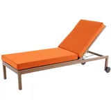 Aocase Sonnenliege Auflage, Deckchair Auflagen, Liegenauflagen für Gartenmöbel Wasserdicht, liegestuhl Auflage Mit Einstellband,für Sonnenliege Gartenmöbel Matratze,Orange,188x58x10cm