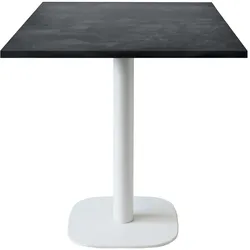 Restootab Tisch Round weiß 70x70cm - Modell metallisierter Schiefer