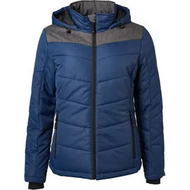 James & Nicholson Ladies' Winter Jacket Sportliche Winterjacke Stepp-Jacke JN1133 navy/anthracite melange M
