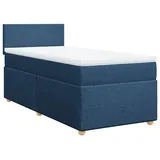 vidaXL Boxspringbett mit Matratze Blau 100x200 cm Stoff - Blau