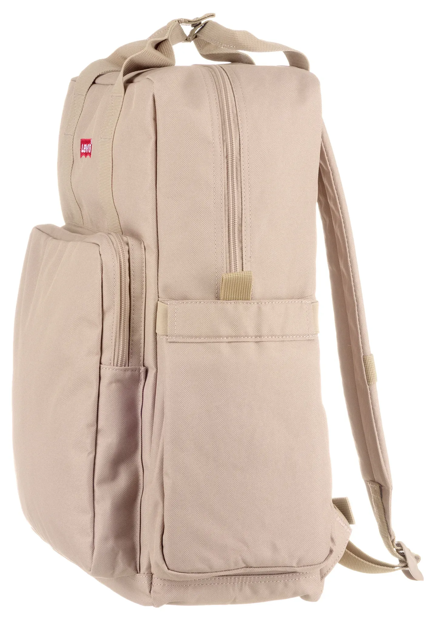 Cityrucksack LEVI'S, Gr. B/H/T: 27cm x 45cm x 14cm, grau (taupe), Polyester, Rucksäcke Cityrucksack, Freizeitrucksack, Schulrucksack, Arbeitsrucksack