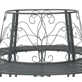 vidaXL Baumbank Ø 160 x 89 cm Grau