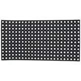 Relaxdays Fußmatte, 100 x 50 cm, wetterfest, rutschfest, Türvorleger innen & außen, Ringgummimatte mit Noppen, schwarz