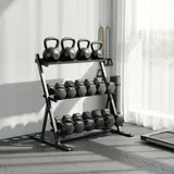SPORTNOW Verstellbarer Dreistöckiger Hantelständer Max 200kg Kurzhantelständer