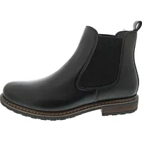 TAMARIS Damen Chelsea Boots, Frauen Stiefeletten,Kurzstiefel,uebergangsschuhe,uebergangsstiefel,Schlupfstiefel,flach,Black Leather,37 EU