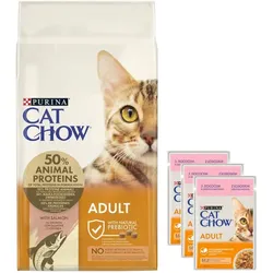 PURINA Cat Chow Adult Tuna and Salmon 15kg + PURINA Cat Chow Adult 3x85g