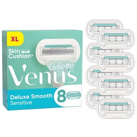 Gillette Venus Deluxe Smooth Sensitive Rasierklingen Damen, 8 Ersatzklingen für Damenrasierer