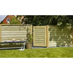 Steckzaun Profilbrett Klink - Holz Zaun aus Kiefer/Fichte in Farbe natur - Lamelle im Maß 27/7 x 140 mm x 177 cm - Sichtschutz für Garten & Terrasse