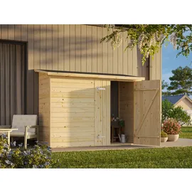 Palmako Leif Gerätehaus 234 x 95 cm Hellgrau Lackiert