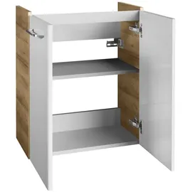 Fackelmann Waschbeckenunterschrank Milano 52 x 61 x 27,5 cm Braun/Weiß