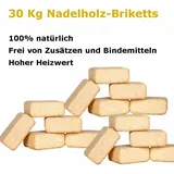 Markenlos - 30 Kg Ruf Öko Block Holzbriketts 100% Natürlich, Brennholz Ofenfertig