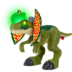 Imaginext Jurassic World Dinosaurier-Spielzeug Schlag-Action Dilophosaurus mit Lichtern und Geräuschen für Kinder