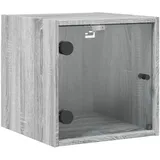 vidaXL Nachtschrank mit Glastür 35 x 37 x 1000 cm Grau
