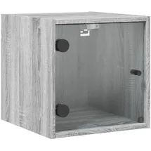 vidaXL Nachtschrank mit Glastür 35 x 37 x 1000 cm Grau