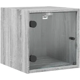 vidaXL Nachtschrank mit Glastür 35 x 37 x 1000 cm Grau