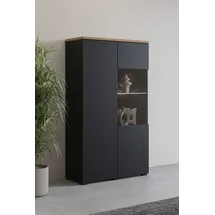 OTTO home Vitrine Modo 80 x 34,5 x 140 cm Schwarz/Weiß