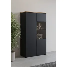 OTTO home Vitrine Modo 80 x 34,5 x 140 cm Schwarz/Weiß
