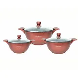Cheffinger Kochtopfset 6-tlg. 20 cm rund + 24 cm rund + 28 cm rund