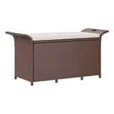 vidaXL Gartenbank mit Kissen Braun 116x46x57 cm Poly Rattan