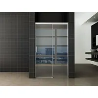 Saqu Note Duschtür 90x200 cm Dusche Duschabtrennung Duschtrennwand mit Soft-close Sicherheitsglas in Klarglas / Aluminium