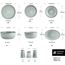 KARACA Earth Collection Geschirrset 55-tlg. grau