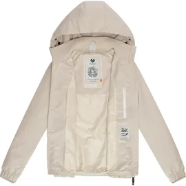 Ragwear Wasserdichte und atmungsaktive Damen Übergangsjacke leichte kurze Funktionsjacke mit Kapuze Dizzie Tech YOUMODO Bone025 Gr. XXL (44), bone, Obermaterial: 100% Polyester.