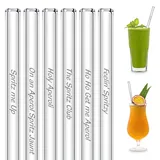PIKABOOM Aperol Glasstrohhalme Geschenkset - 6 Stück Aperol Spritz Gläser 20cm Wiederverwendbare Strohhalme aus Glas - Aperol Geschenk - Aperol Spritz Maschine - Geschenk für Aperol Liebhaber