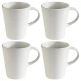 Home4You Kaffeetasse 0,44 l Weiß 4 St.