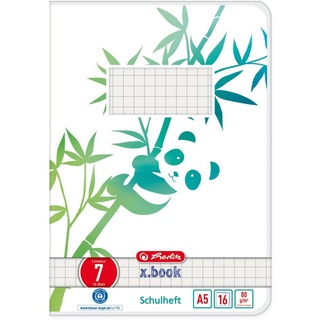 Herlitz GREENline Schulheft, A5, Lineatur 7, Panda, 16 Blatt (50040032)