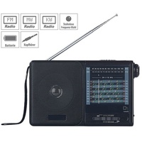 Weltradio Taschenradio Kofferradio 20 Band FM MW Batteriebetrieben Notfall Radio