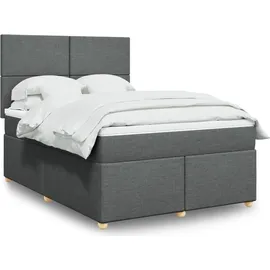 vidaXL Boxspringbett 140 x 200 cm Dunkelgrau